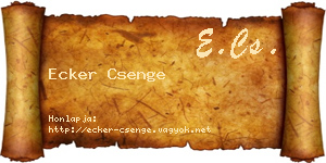 Ecker Csenge névjegykártya